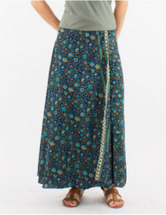 Long boho skirt with small flowers for summer 2
