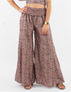 Women's fluid pants with animal print
