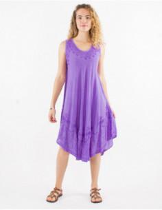 Lightweight cotton beach dress with basic ethnic stitching