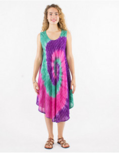 Original baba short beach dress with metallic threads and spirals