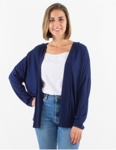 Lightweight women's jacket for mid-season essential plain navy blue