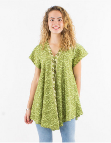 Baba cool tunic for women with original green print