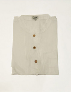 Basic plain water green shirt for men with metal buttons 2