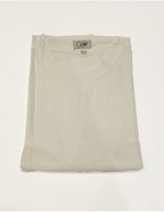 Chemise à manches courtes col v basique pour homme en coton uni jaune moutarde 2