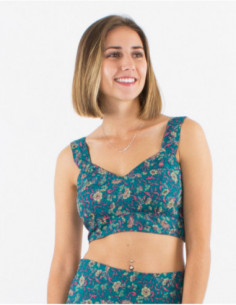 Bohemian floral summer crop top
