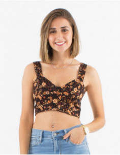 Bohemian floral summer crop top 2