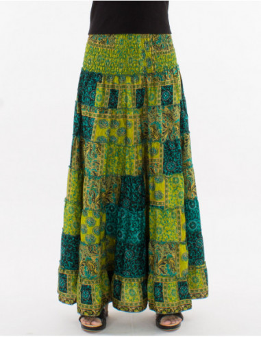 Original 2 in 1 long skirt baba cool patchwork green