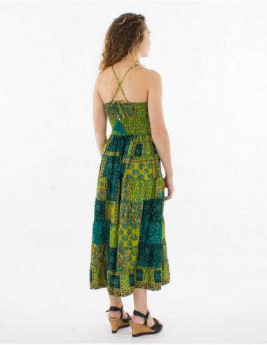 Original 2 in 1 long skirt dress baba cool patchwork green