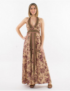 Oversized bohemian pants suit with tropical flowers 2