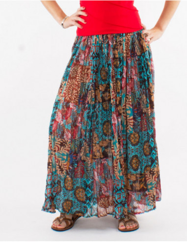 Original long skirt baba cool black rosettes crumpled fabric