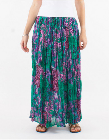 Original long skirt baba cool rosettes mint green crumpled fabric