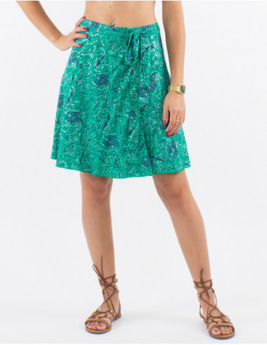 Short silver bohemian wrap skirt