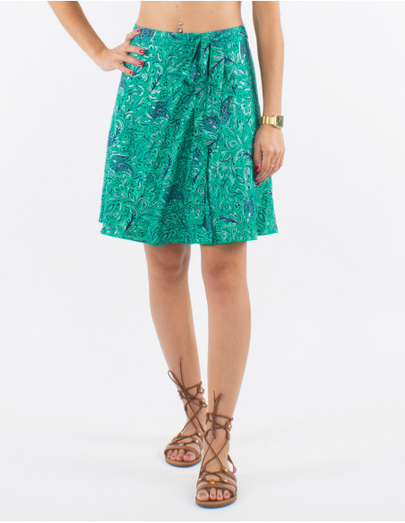 Short silver bohemian wrap skirt