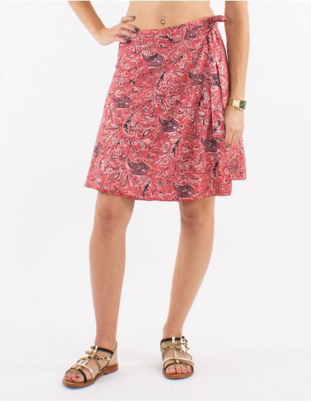 Short silver bohemian wrap skirt