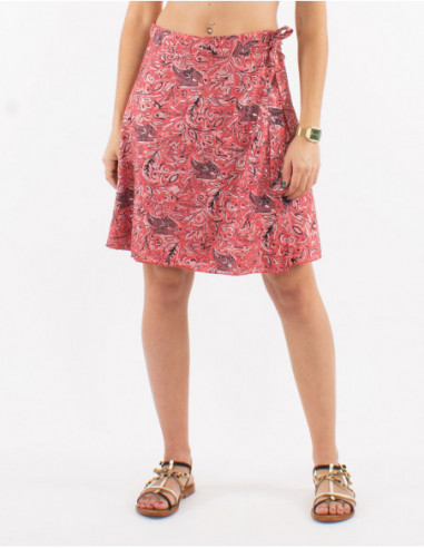 Short silver bohemian wrap skirt