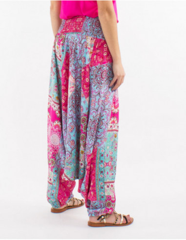 Sarouel estival patchwork boho fleuri