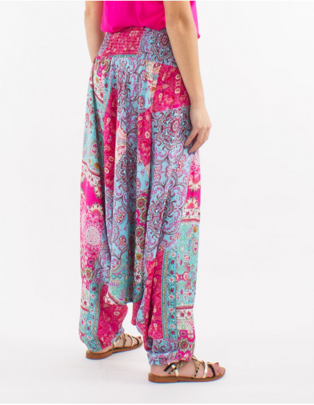 Sarouel estival patchwork boho fleuri