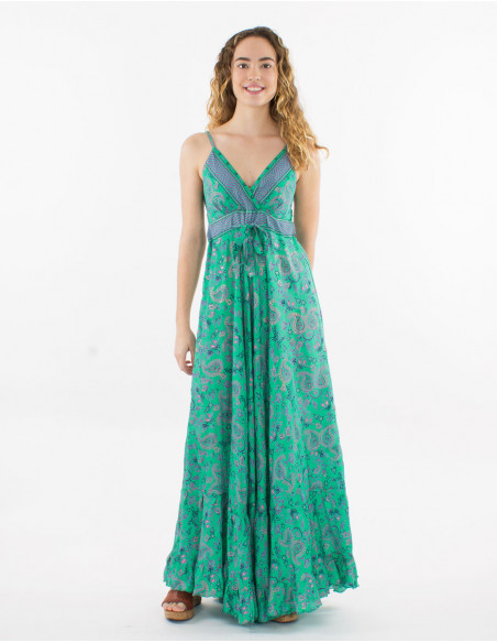 Romantic long dress with ruffles