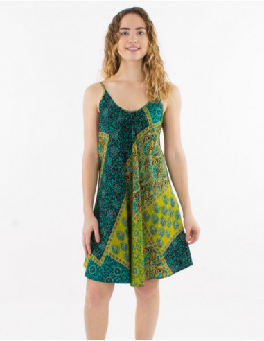 Robe courte d'été motif patchwork