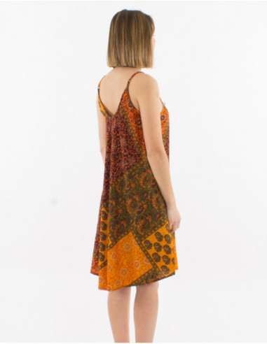 Robe courte d'été motif patchwork