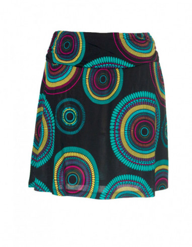 Knitted skirt with mandalas print