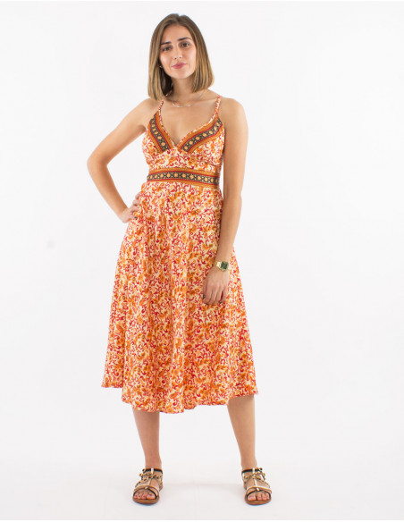 Romantic summer halter midi dress