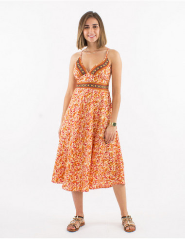 Romantic summer halter midi dress