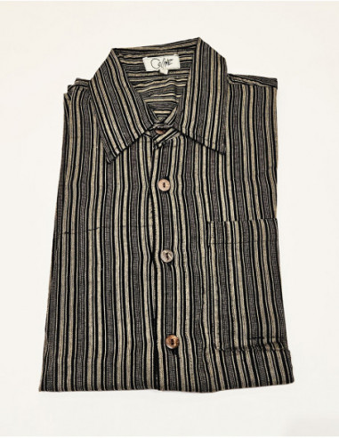 Chemise rayée manches courtes homme