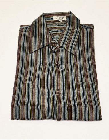Chemise rayée manches courtes homme
