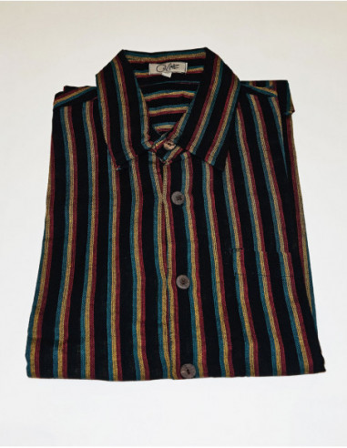 Chemise rayée manches courtes homme
