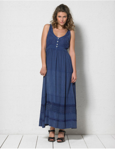 Viscose long dress double dying