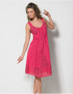 Rayon dress embroidered