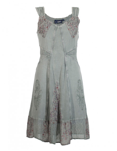 Rayon dress embroidered