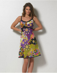 Cotton minidress printed