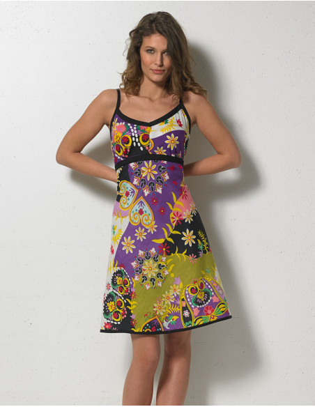 Cotton minidress printed
