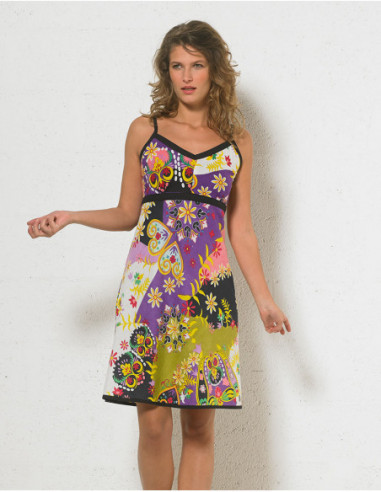Cotton minidress printed