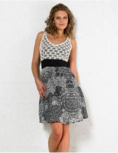 Robe courte coton imprimée doublée