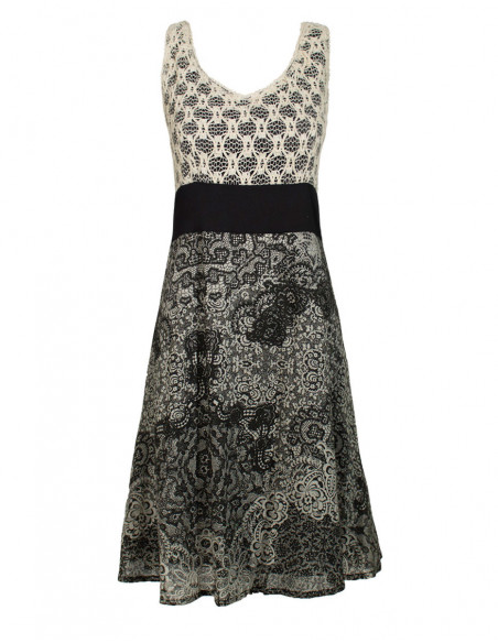 Robe courte coton imprimée doublée