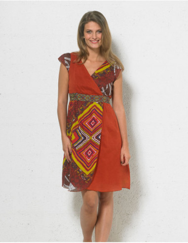 Printed cotton long dress
