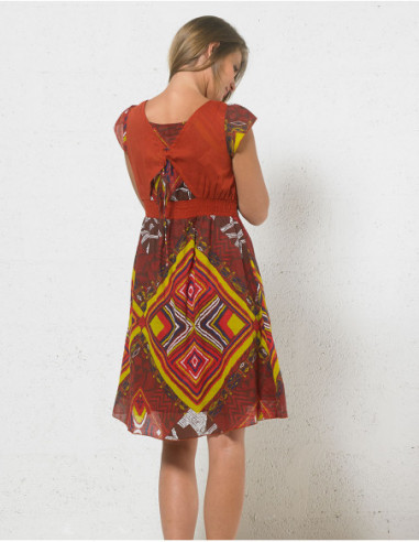 Printed cotton long dress