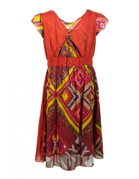 Printed cotton long dress