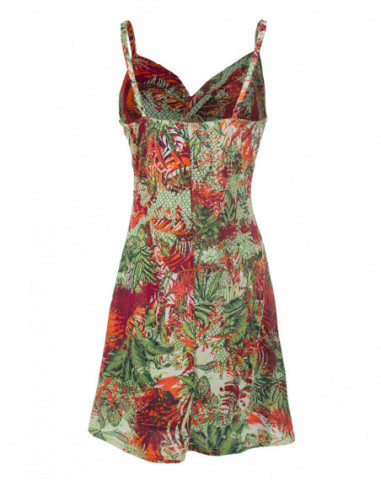 Robe courte à bretelles motif floral