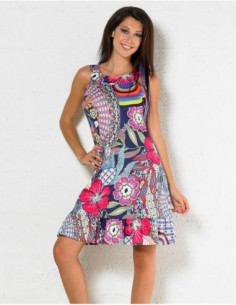Robe sans manches multicolore