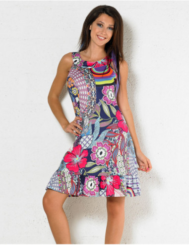 Robe sans manches multicolore