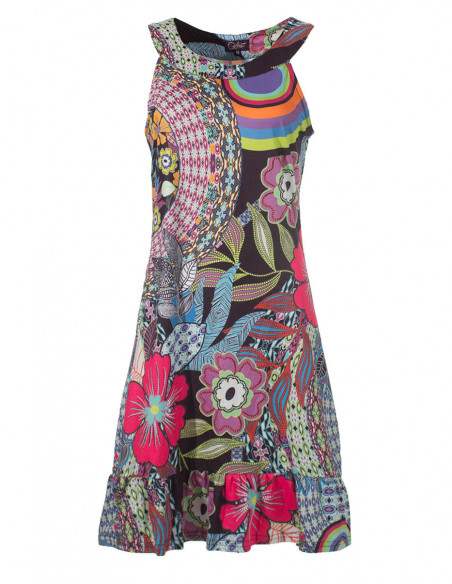 Robe sans manches multicolore