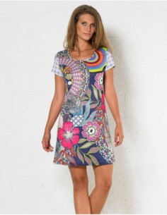 Short sleeves ethnic dress 2