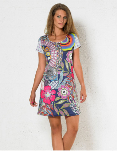 Short sleeves ethnic dress