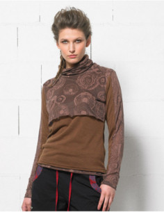 T-shirt manches longues col roulé