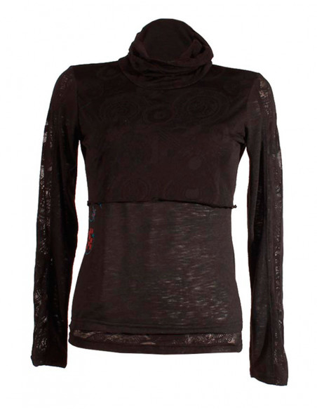 T-shirt manches longues col roulé