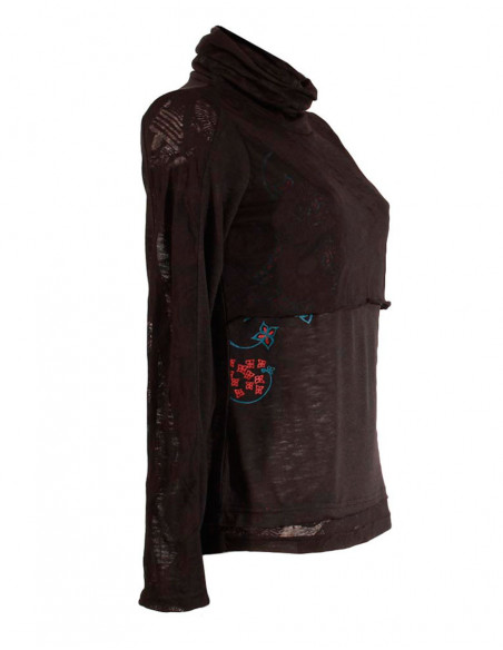 T-shirt manches longues col roulé